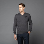 Wool V-Neck Sweater // Charcoal (S)