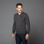 Wool V-Neck Sweater // Charcoal (S)