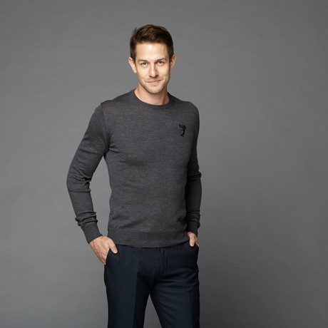 Versace // Wool Crew Neck Sweater // Charcoal (S)