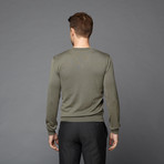Merino Wool V-Neck Sweater // Green (S)