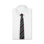 Prep Stripes Modern Tie // Green + Maroon