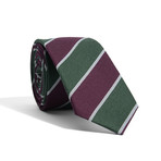 Prep Stripes Modern Tie // Green + Maroon