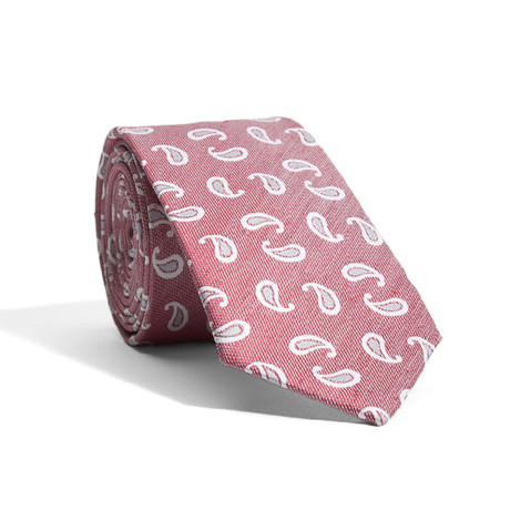 Summer Paisley Modern Tie // Red