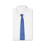 Napoli Floral Modern Cut Tie // Blue