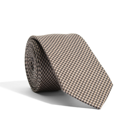 Houndstooth Modern Tie // Brown