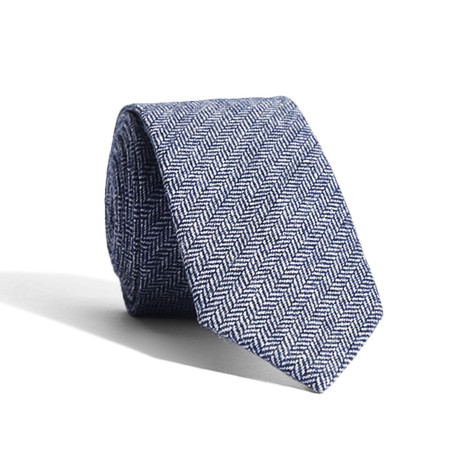 Herringbone Modern Tie // Blue