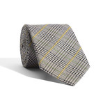 Plaid Accent Tie // Brown + Yellow