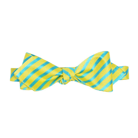 Striped Bow Tie // Turquoise + Yellow