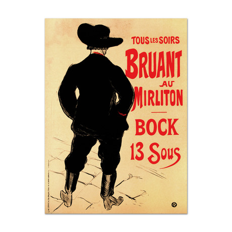 Bruant au Mirliton // Hand-Pulled Lithograph