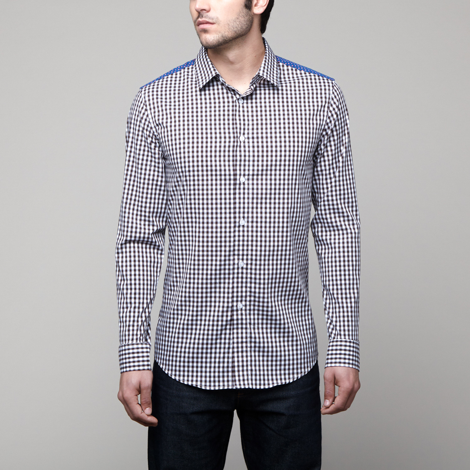 Patchy Sky Button-Up // Brown + White (S) - 611 - Touch of Modern
