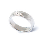 Brushed Finish Saw-Tooth Titanium Ring (Size 7)