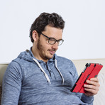 Touchfire // Ultimate iPad Case with Keyboard + Sound Booster // Red (iPad Air 2)