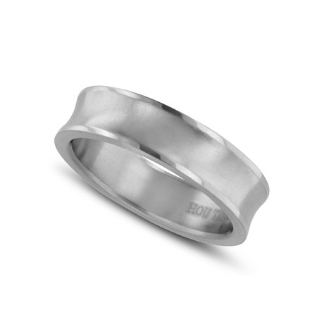 Brushed Finish Curved Titanium Ring (Size 7)