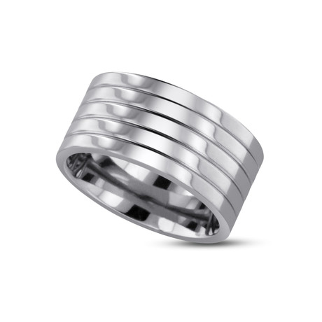 Polished Grooved Titanium Ring (Size 7)