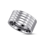 Polished Grooved Titanium Ring (Size 7)