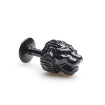 Hand-Carved Lion Head Cufflinks (Mahogany)