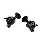 Hand-Carved Bull Cufflinks