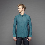 Central Long Sleeve Woven Shirt // Teal (XS)