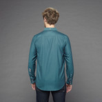 Central Long Sleeve Woven Shirt // Teal (XS)