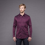 Centerbe Long Sleeve Woven Shirt // Wine (M)