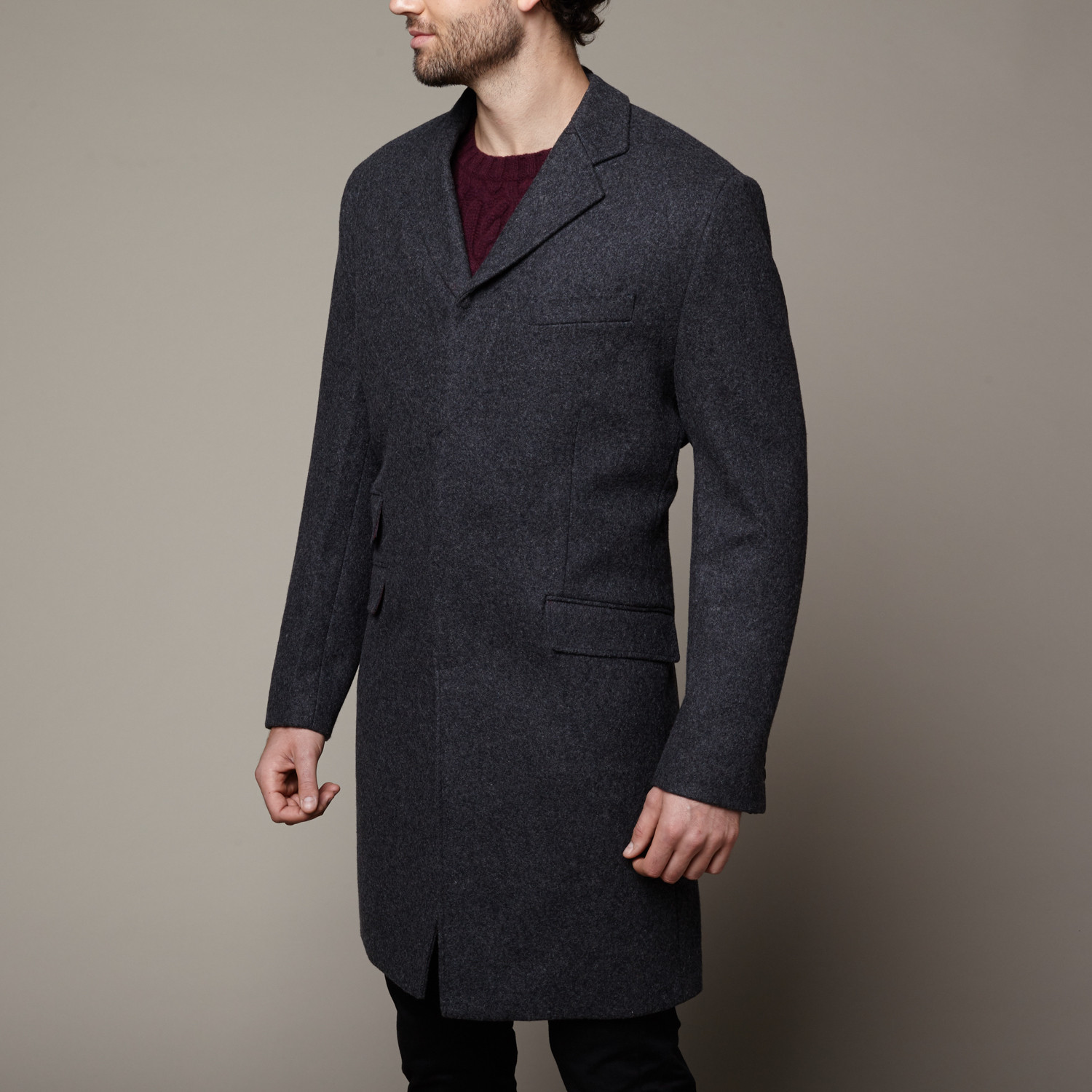 Lord John Wool Overcoat // Charcoal (US: 40) - Merc - Touch of Modern