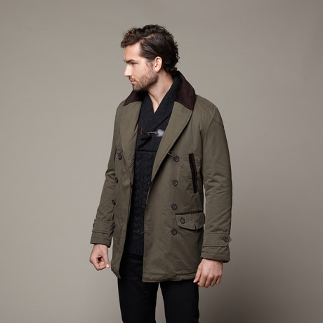 Meyer Shawl Collar Coat // Dark Khaki (XS)