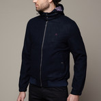 Cromer Wool Jacket + Detachable Hood // Navy (M)