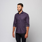 Eduardo Button-Up Shirt // Black + Purple Interlace (S)