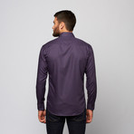 Eduardo Button-Up Shirt // Black + Purple Interlace (S)