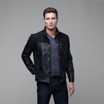 Perruzo // Quilted Zip Jacket // Black (M)