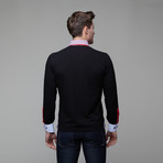 Long Sleeve Pique Polo // Black + Gingham (S)