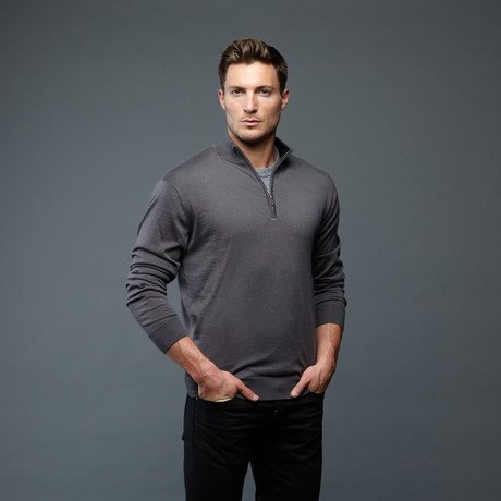 Cashmere Zip Pullover // Dark Grey (S)