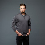 Cashmere Zip Pullover // Dark Grey (L)