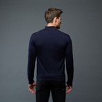 Cashmere Zip Pullover // Navy Blue (2XL)