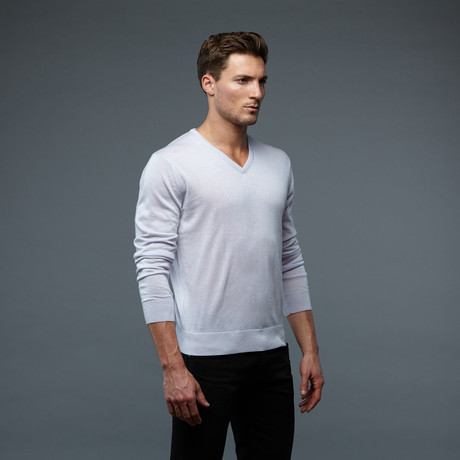 Cashmere V-Neck Pullover // Pearl (S)