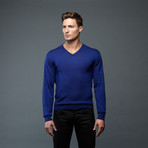 Cashmere V-Neck Pullover // Blue (S)