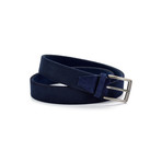 Suede Leather Belt // Blue