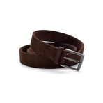 Suede Leather Belt // Brown