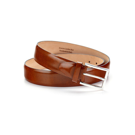 Glossy Leather Belt // Cognac