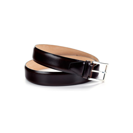 Glossy Leather Belt // Dark Brown