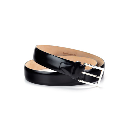 Glossy Leather Belt // Nero