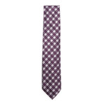 Silk Diamond Check Tie // Burgundy