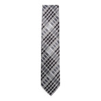 Silk Graphic Plaid Tie // Black