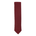 Silk Honeycomb Knit Tie // Brick Red