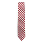 Silk Graphic Check Tie // Red