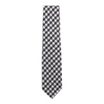 Silk Graphic Check Tie // Black