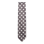 Silk Sunflower Dot Tie // Grey