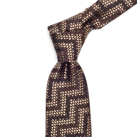 Silk Chevron Tie // Midas + Black