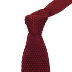 Silk Honeycomb Knit Tie // Brick Red