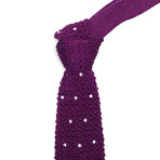 Silk Polka Dot Knit Tie // Dark Fuschia